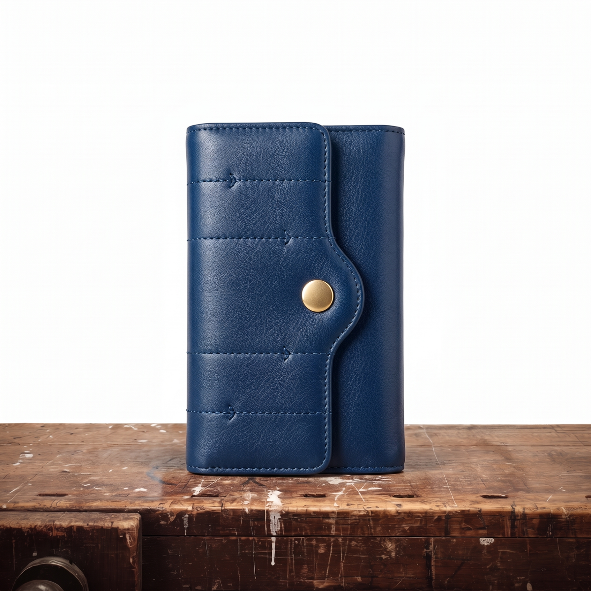 ANGELA | BUTTON LEATHER WALLET