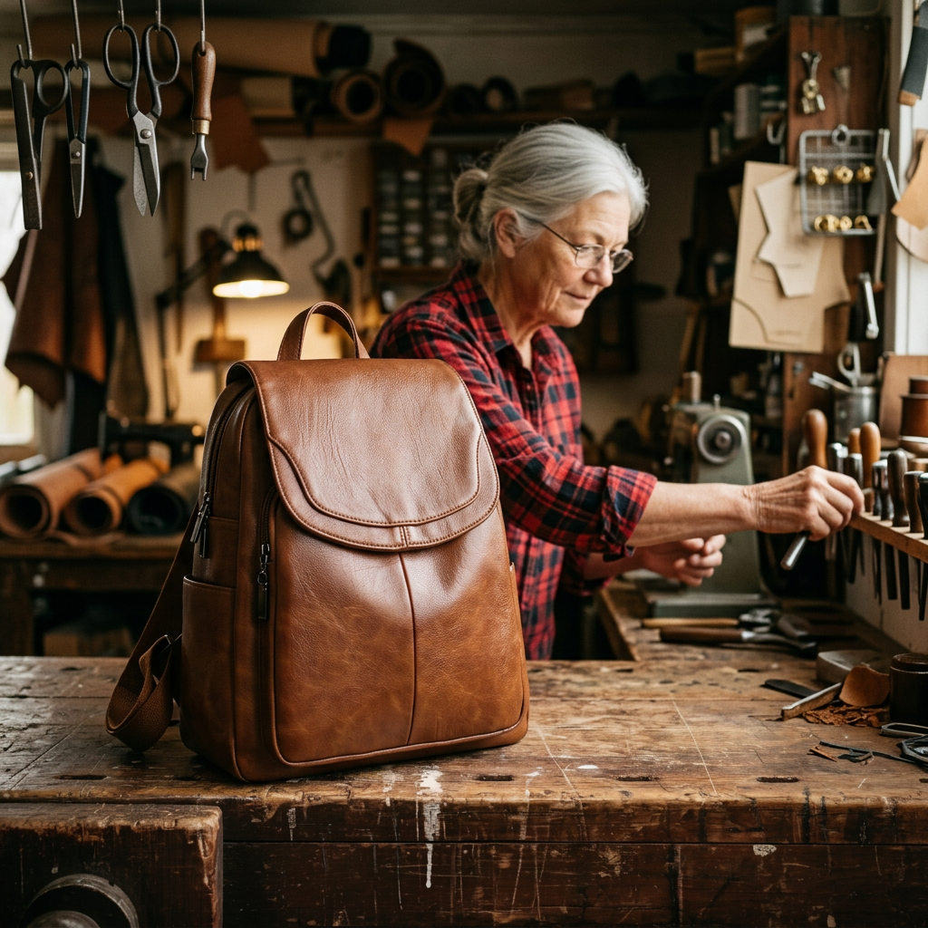 SABINE | SECURE LEATHER BACKPACK