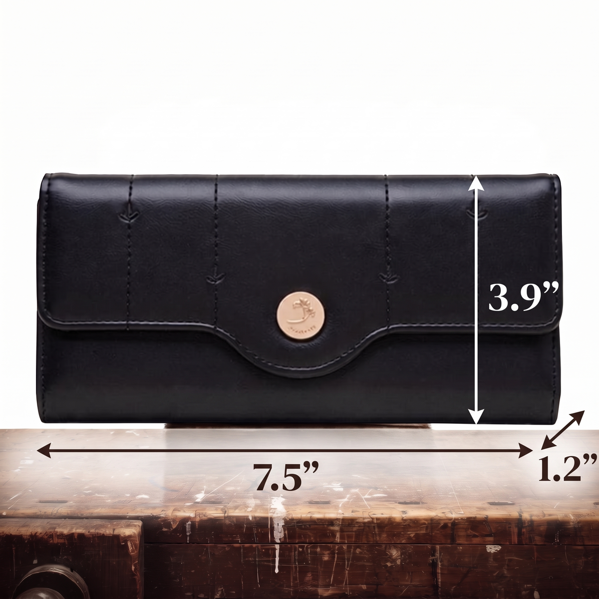 ANGELA | BUTTON LEATHER WALLET