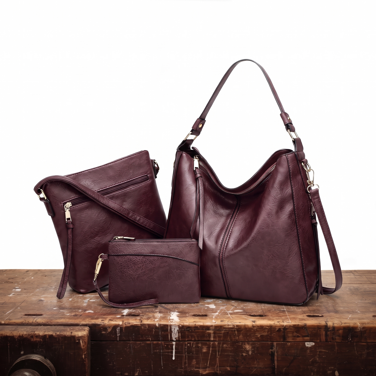 BEVERLY | 3-PIECE HOBO BAG SET