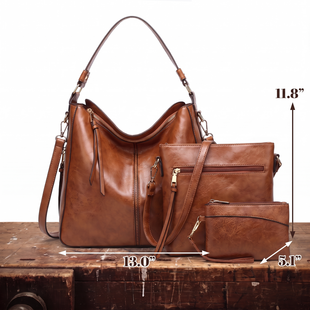 BEVERLY | 3-PIECE HOBO BAG SET