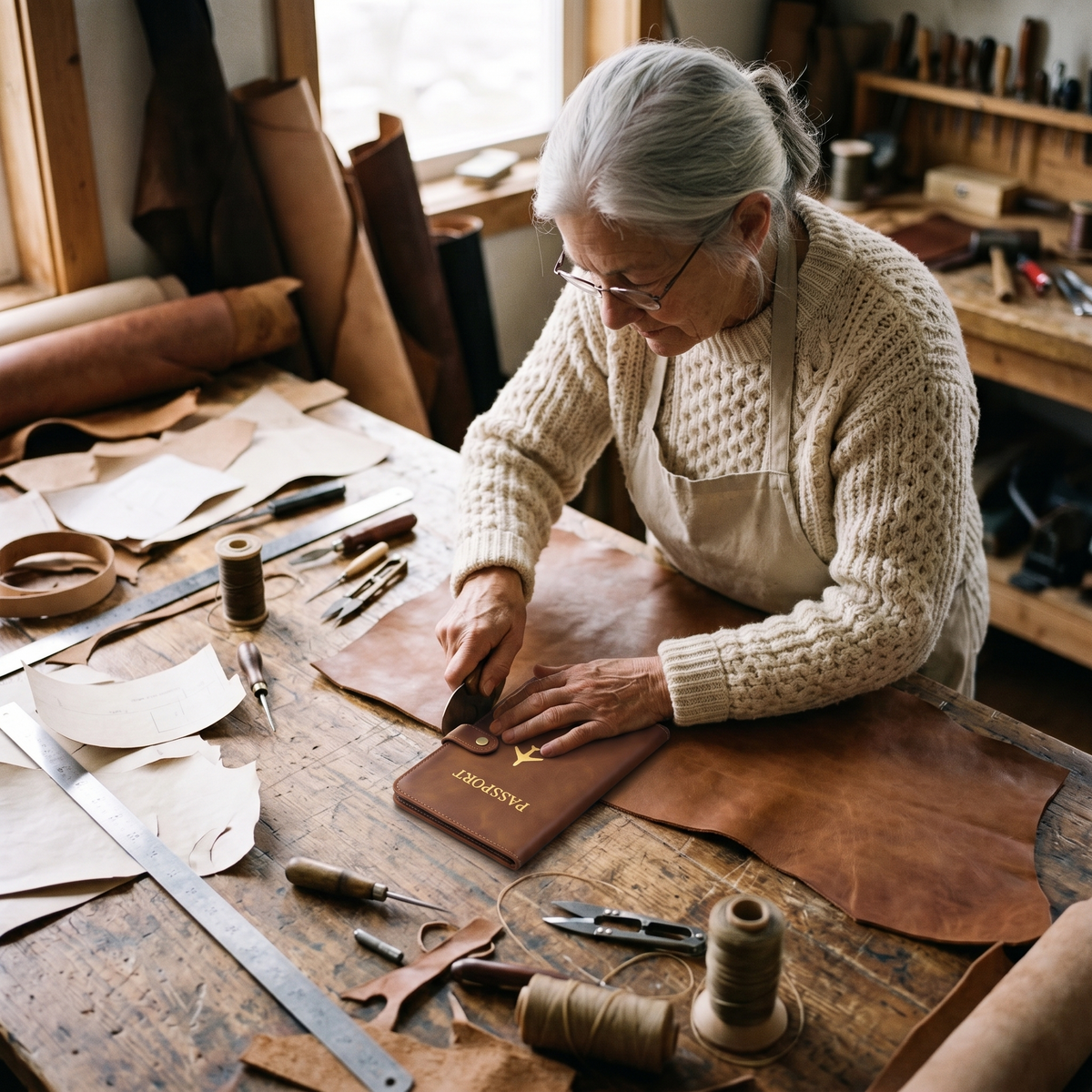 CORINNE | LEATHER PASSPORT HOLDER