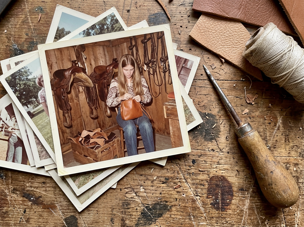 Old photographs of young Mary in her father's saddle shop
